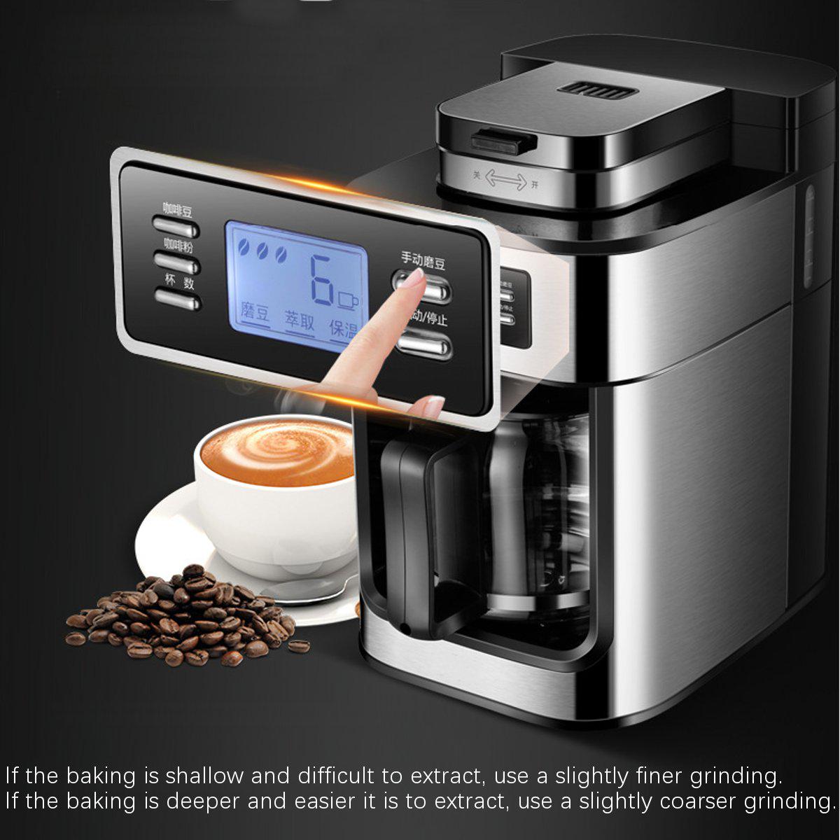 Automatic Espresso Coffee Machine Americano Maker 220V/110V with Bean Grinder and Milk Frother