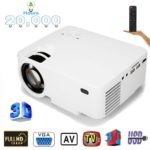AUGIENB HD 10000 Lumens Projector with Synchronize Phone Screen Compatible with Fire TV Stick/HDMI